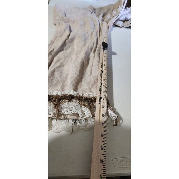 Chicos Pants Womens Linen Cropped ripped Lace & Fringe Hem Size 2.5 Short FLAWS - Picture 12 of 16